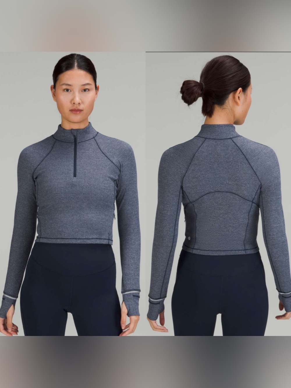 Lululemon Athletica Its Rulu Run Cropped Half Zip *Ribbed size 12